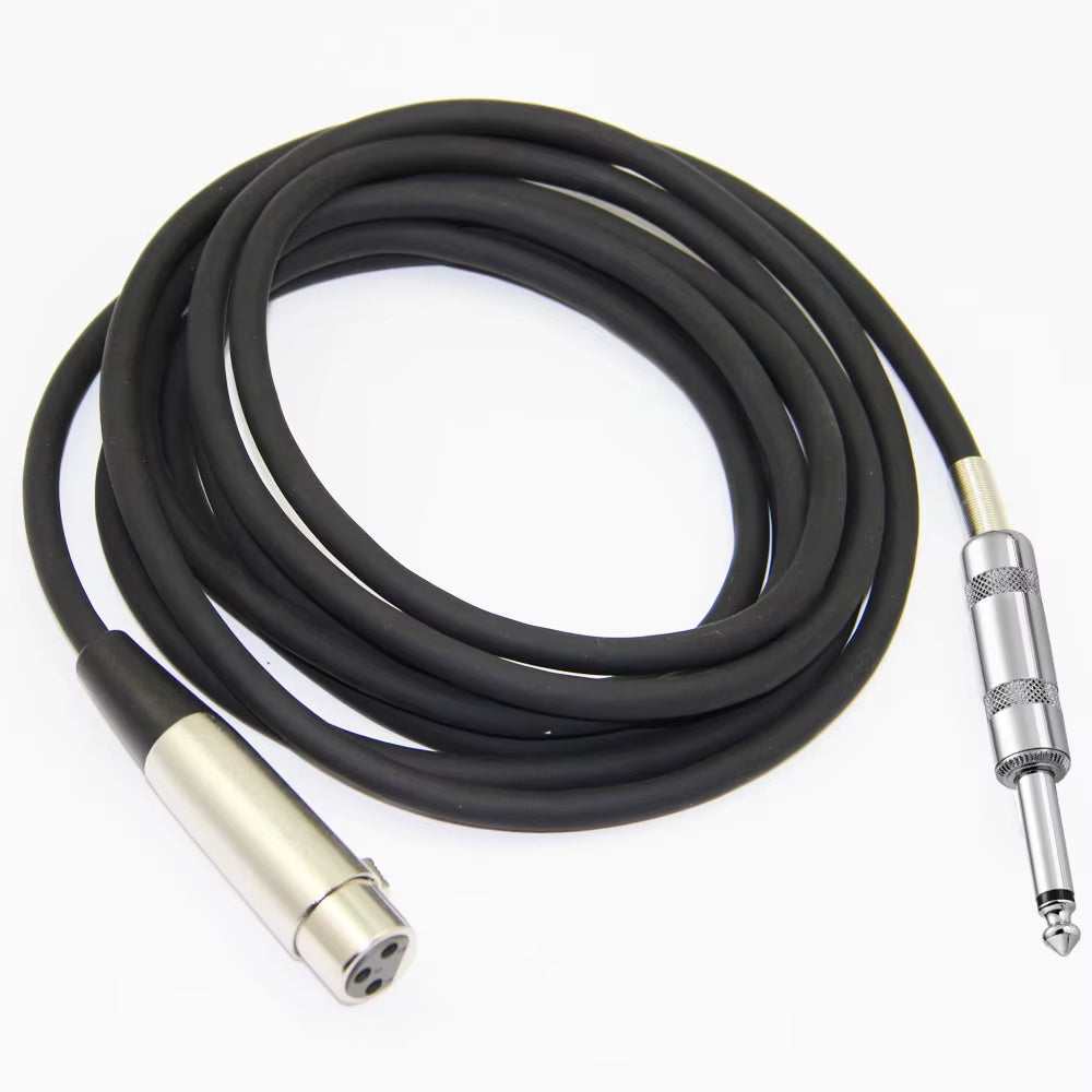 1/4''Jack 6.5Mm Male to XLR Female Microphone Mono Cable Foil+Braided Shielded 1.8M 3M 5M 10M