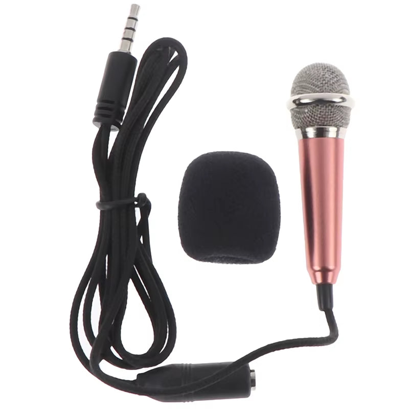 Portable 3.5Mm Stereo Studio Mic KTV Karaoke Mini Microphone for Cell Phone PC Mic Size: App.5.5Cm*1.8Cm