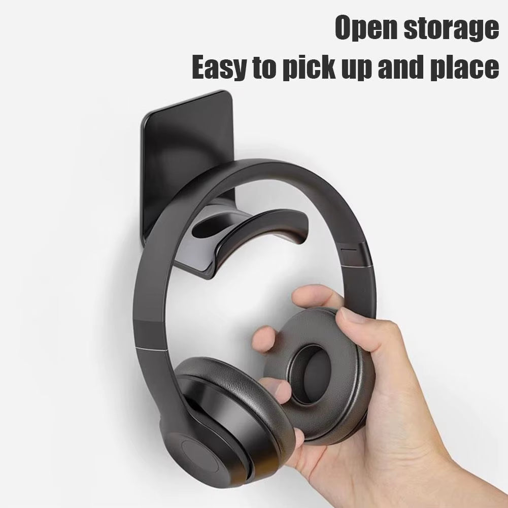 Universal Headphone Stand Adhensive Plastic Wall Mount Hanger under Desk Headset Rack Holder Support for Gaming Earphone Bracket