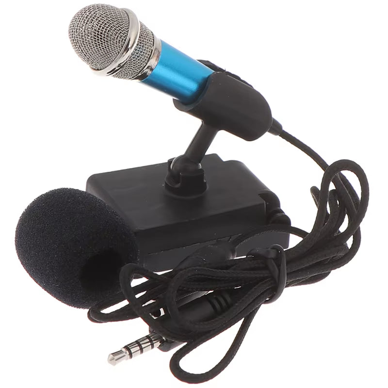 Portable 3.5Mm Stereo Studio Mic KTV Karaoke Mini Microphone for Cell Phone PC Mic Size: App.5.5Cm*1.8Cm