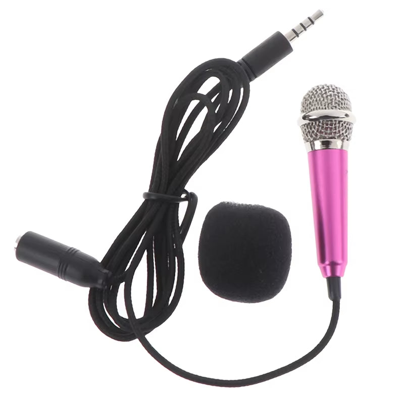 Portable 3.5Mm Stereo Studio Mic KTV Karaoke Mini Microphone for Cell Phone PC Mic Size: App.5.5Cm*1.8Cm