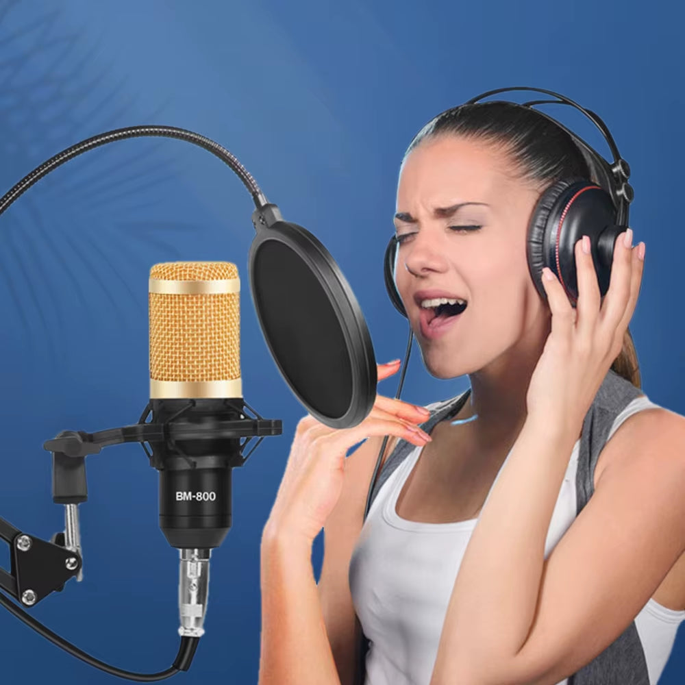 Bm 800 Condenser Microphone Studio Recording Bm800 Karaoke Microphone Kits for PC Computer Microphone Stand Shock Mount