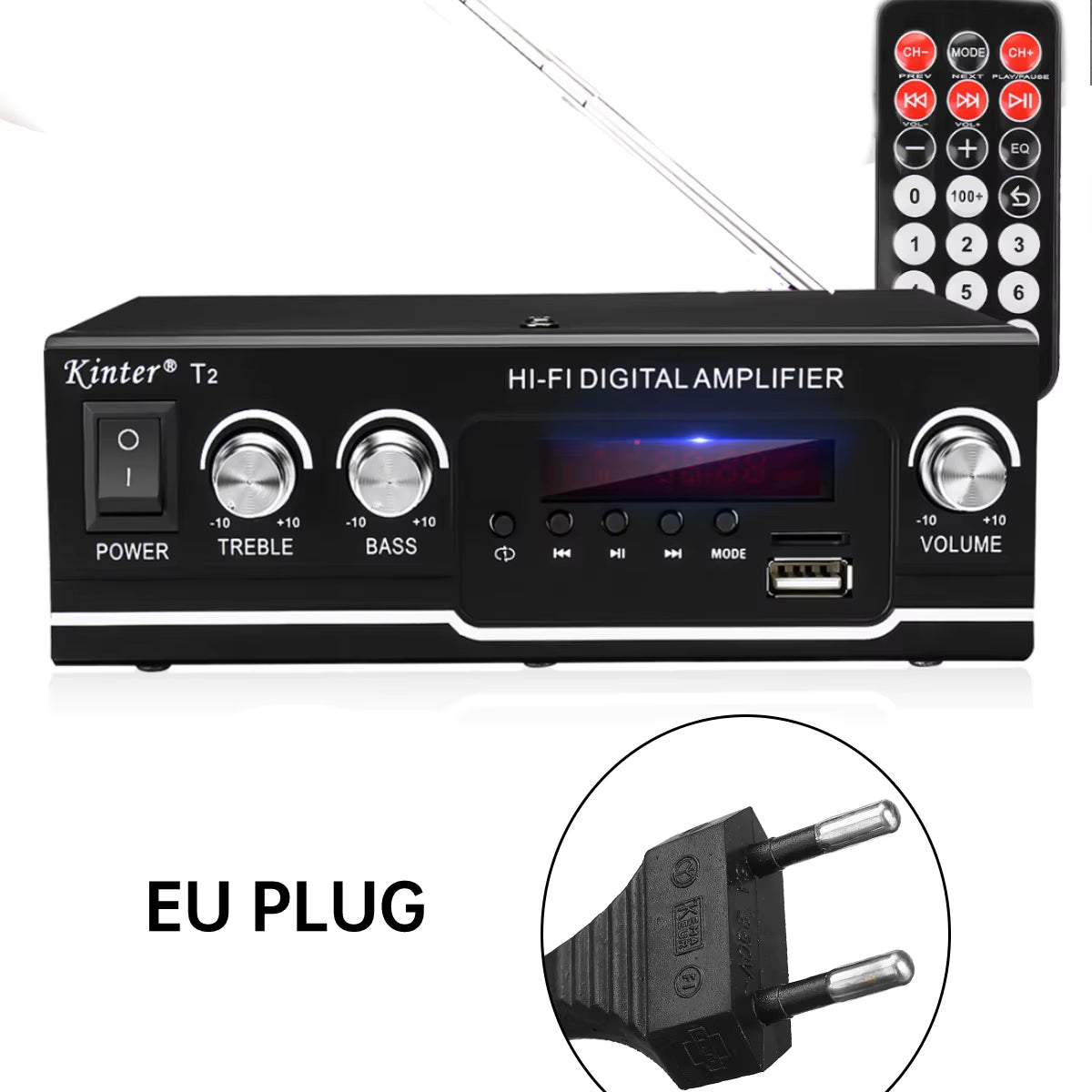 AK380/AK370/AK170 Power Amplifier Audio Karaoke Home Theater Amplifier 2 Channel Bluetooth Class D Amplifier USB/SD AUX Input