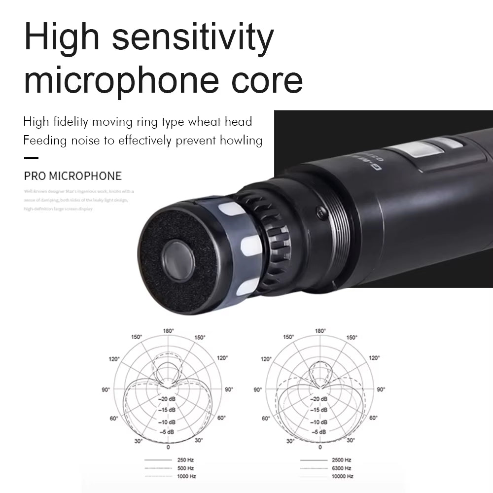 Wireless Microphone  G320AM UHF 2 Channels Karaoke Handheld Frequency Adjustable for Party Stage Show 50M Use Distance