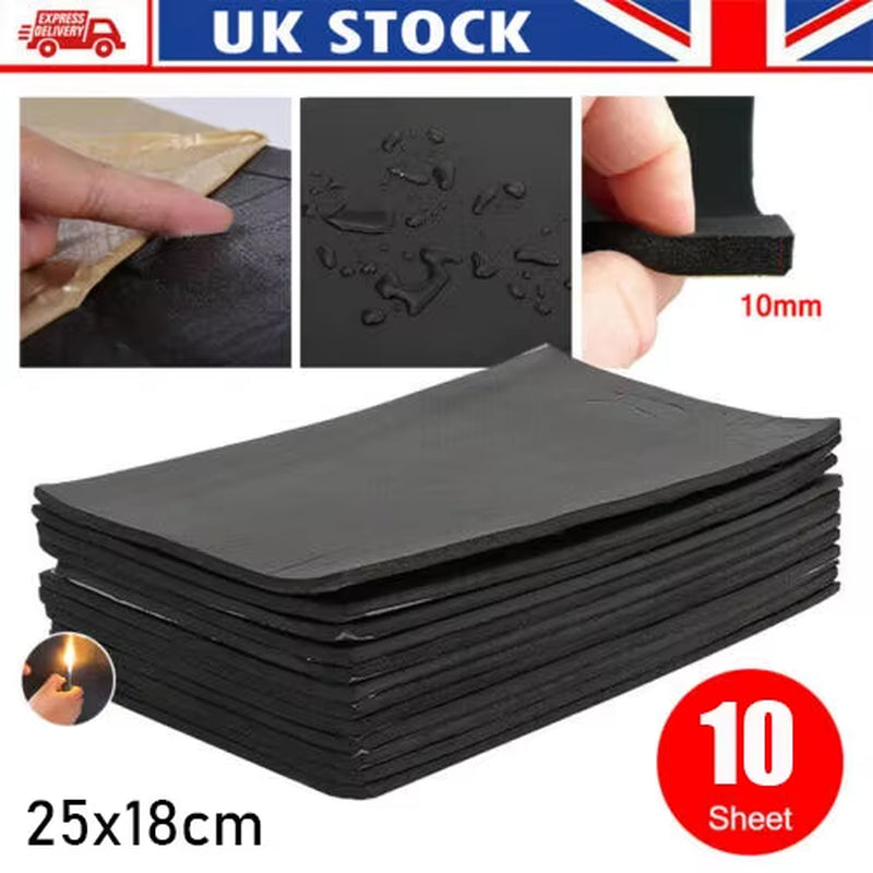 10Pcs 5Mm Sound Deadening Damping Mat Car Silent Compact Van Proofing Camper Interior Accessories Sound Heat Insulation Cotton