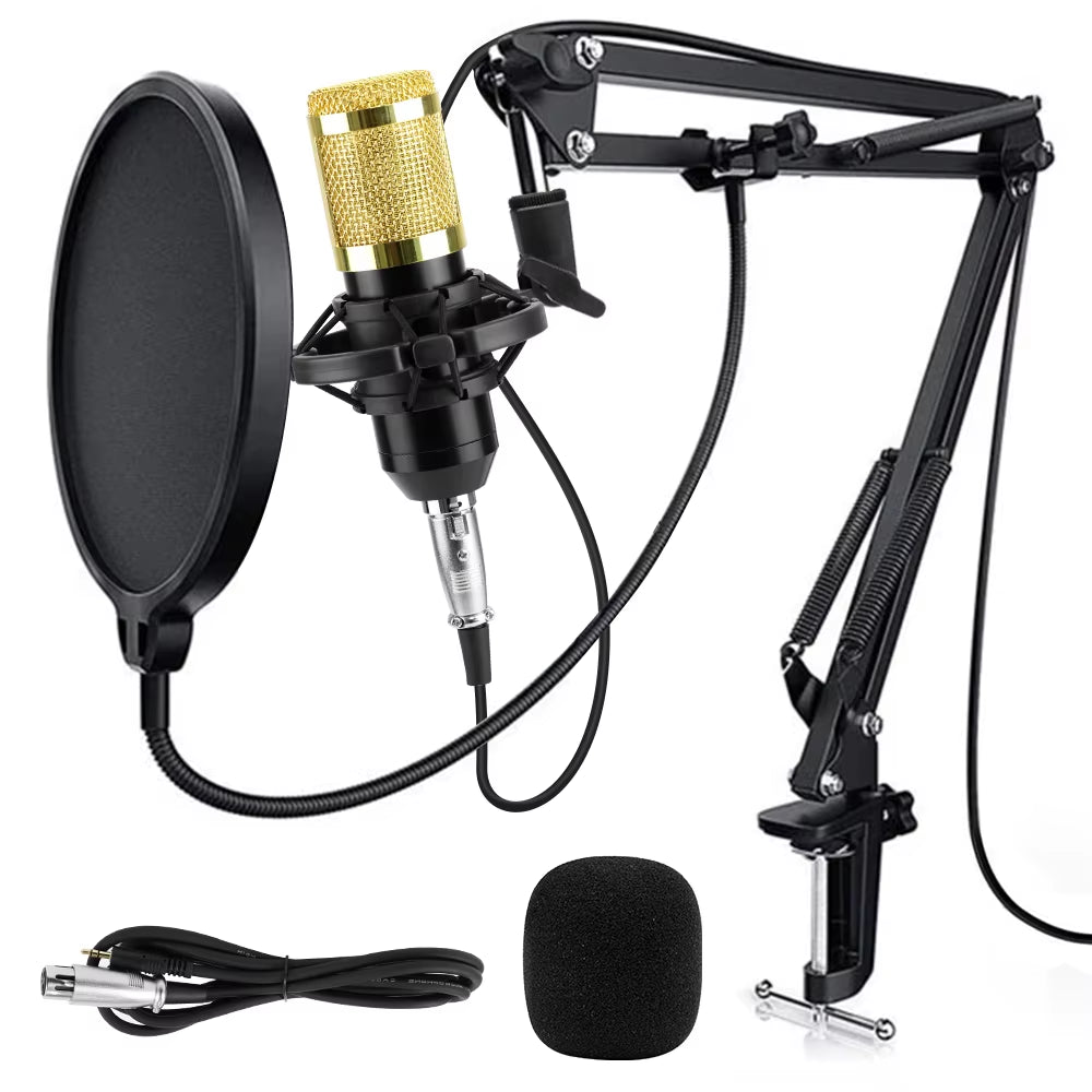 Bm 800 Condenser Microphone Studio Recording Bm800 Karaoke Microphone Kits for PC Computer Microphone Stand Shock Mount