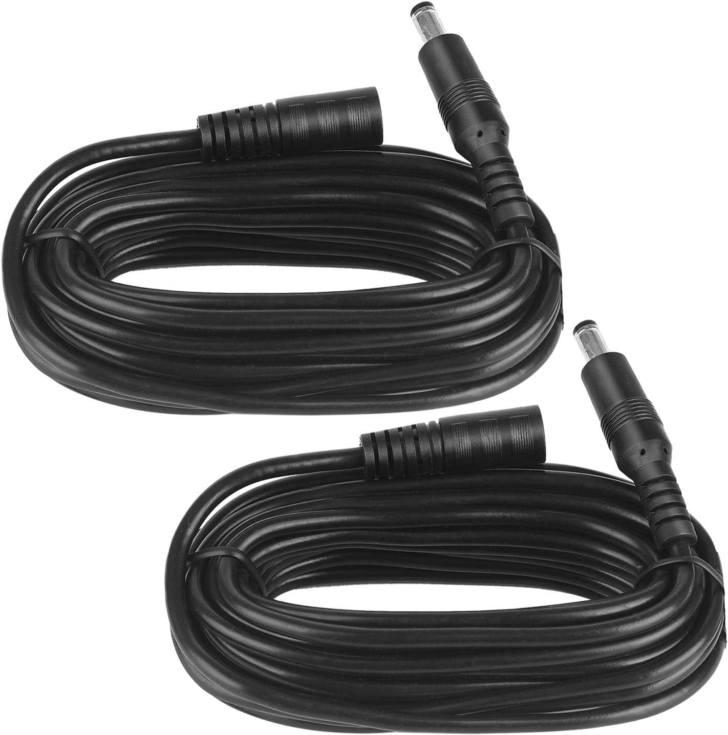 Paquete de 2 Cables de Extensión de Alimentación CC de 5 m, Enchufe de 5,5 mm x 2,1 mm, CC 5 V, 6 V, 9 V, 12 V, 24 V