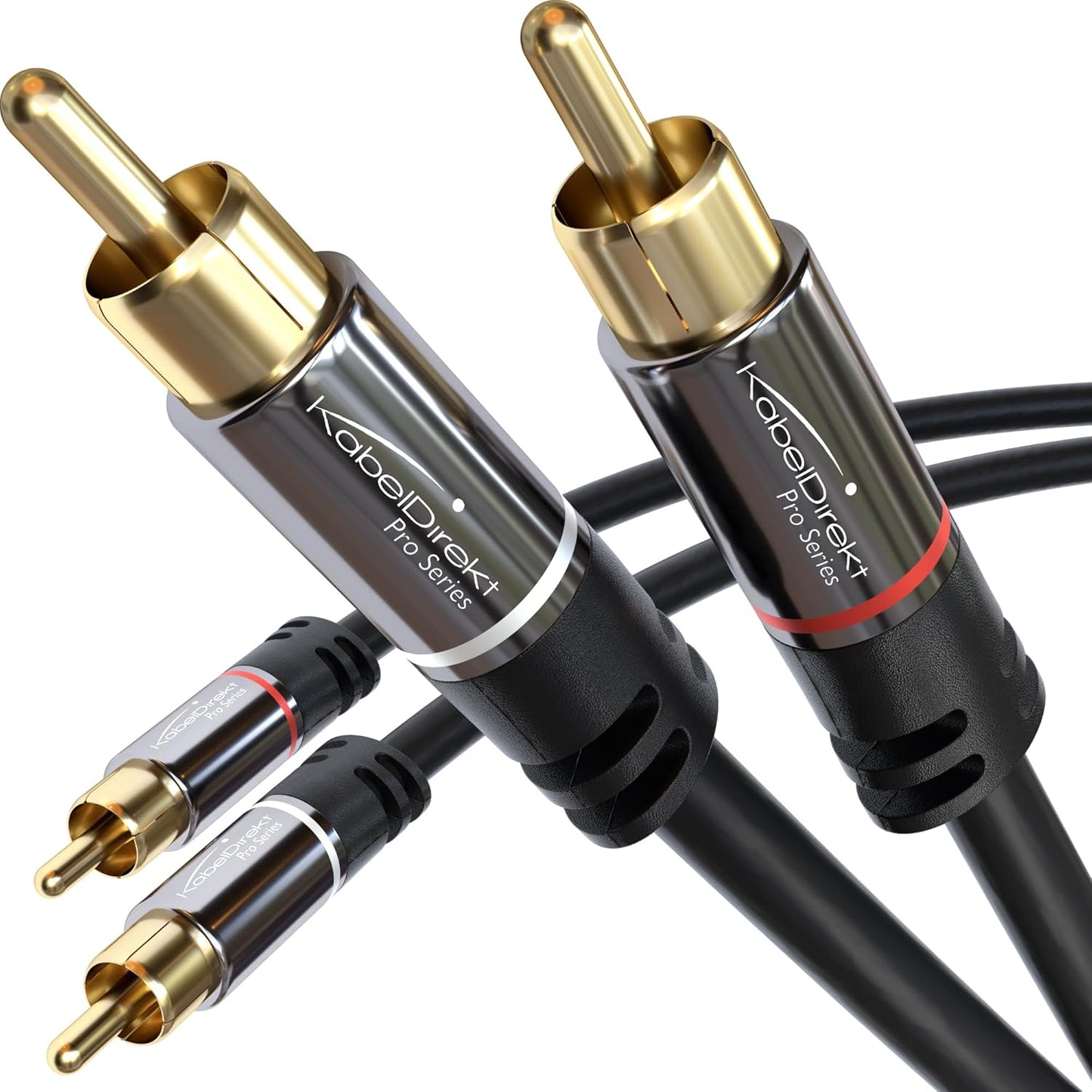 Cable RCA de 0,5 m, Cable de Audio estéreo 2 x 2 Cinch Especialmente Resistente y con una Calidad de Sonido Brillante