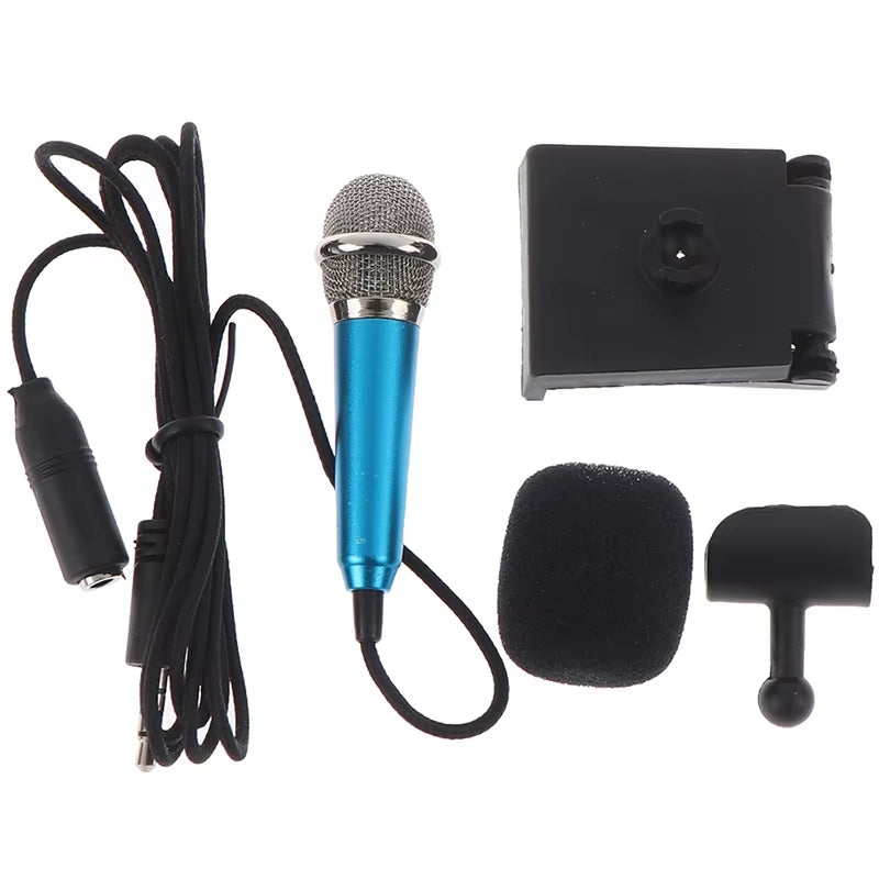 Portable 3.5Mm Stereo Studio Mic KTV Karaoke Mini Microphone for Cell Phone PC Mic Size: App.5.5Cm*1.8Cm