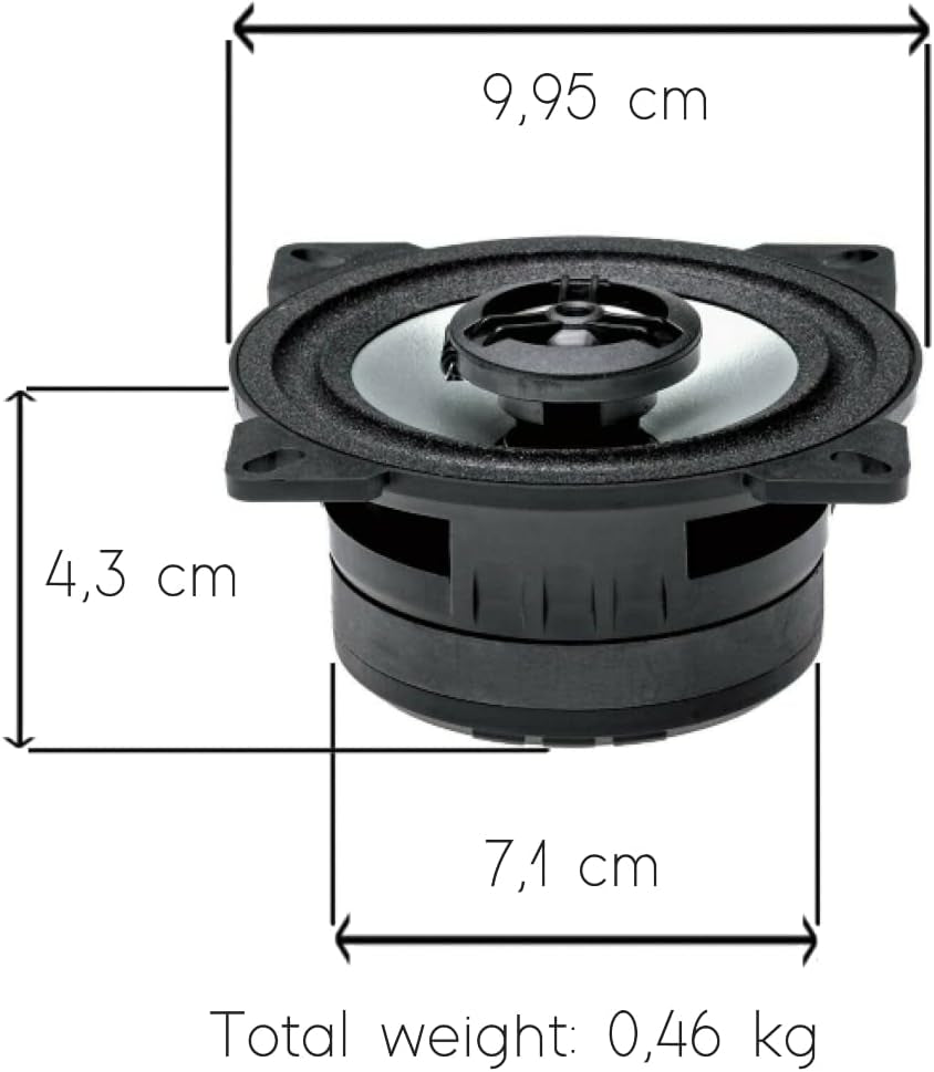 2 Alpine SXE-1025S SXE 1025S Altavoces Coaxiales De 2 Vías 10 Cm 100 Mm 4" 25 Vatios Rms Y 180 Vatios Máx Para Coche Por Par + Anillos, Tornillos Y 5 Stickers Gratis