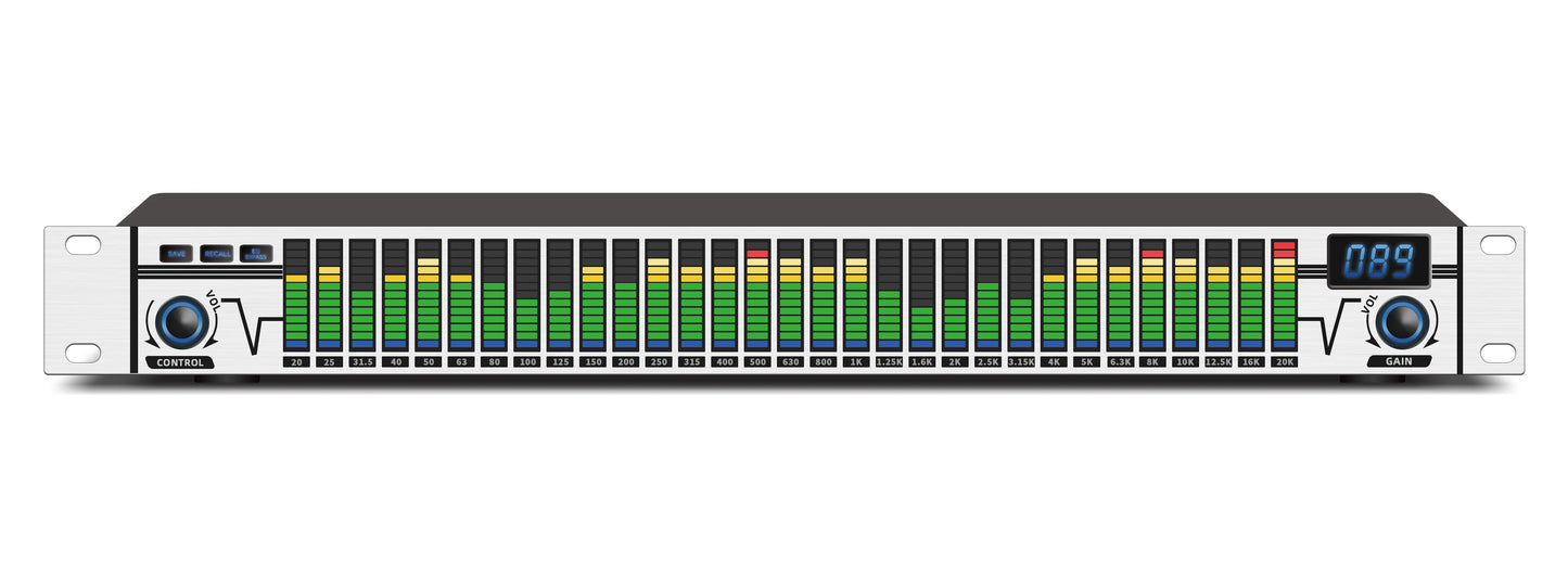 Dual 31 Bands Equaliser Digital Equalizador De Audio Equalizers A3 Profesional Sound System Stage & Karaoke Equipment