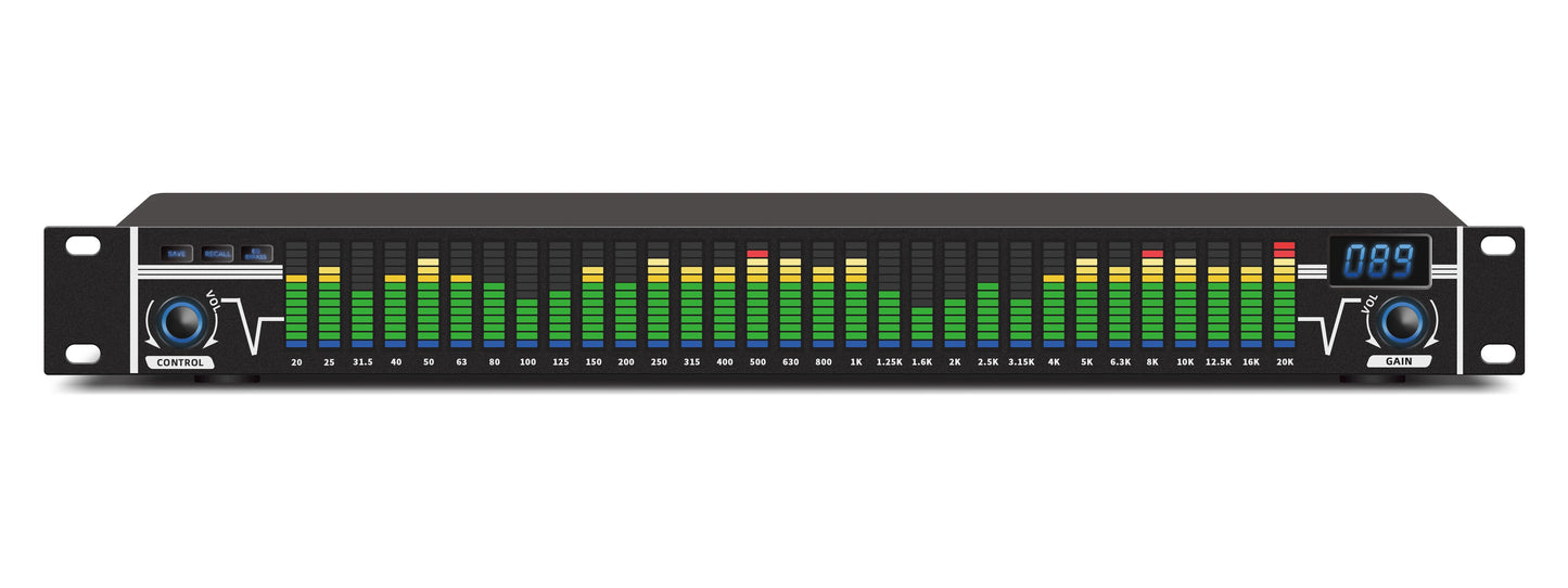 Dual 31 Bands Equaliser Digital Equalizador De Audio Equalizers A3 Profesional Sound System Stage & Karaoke Equipment