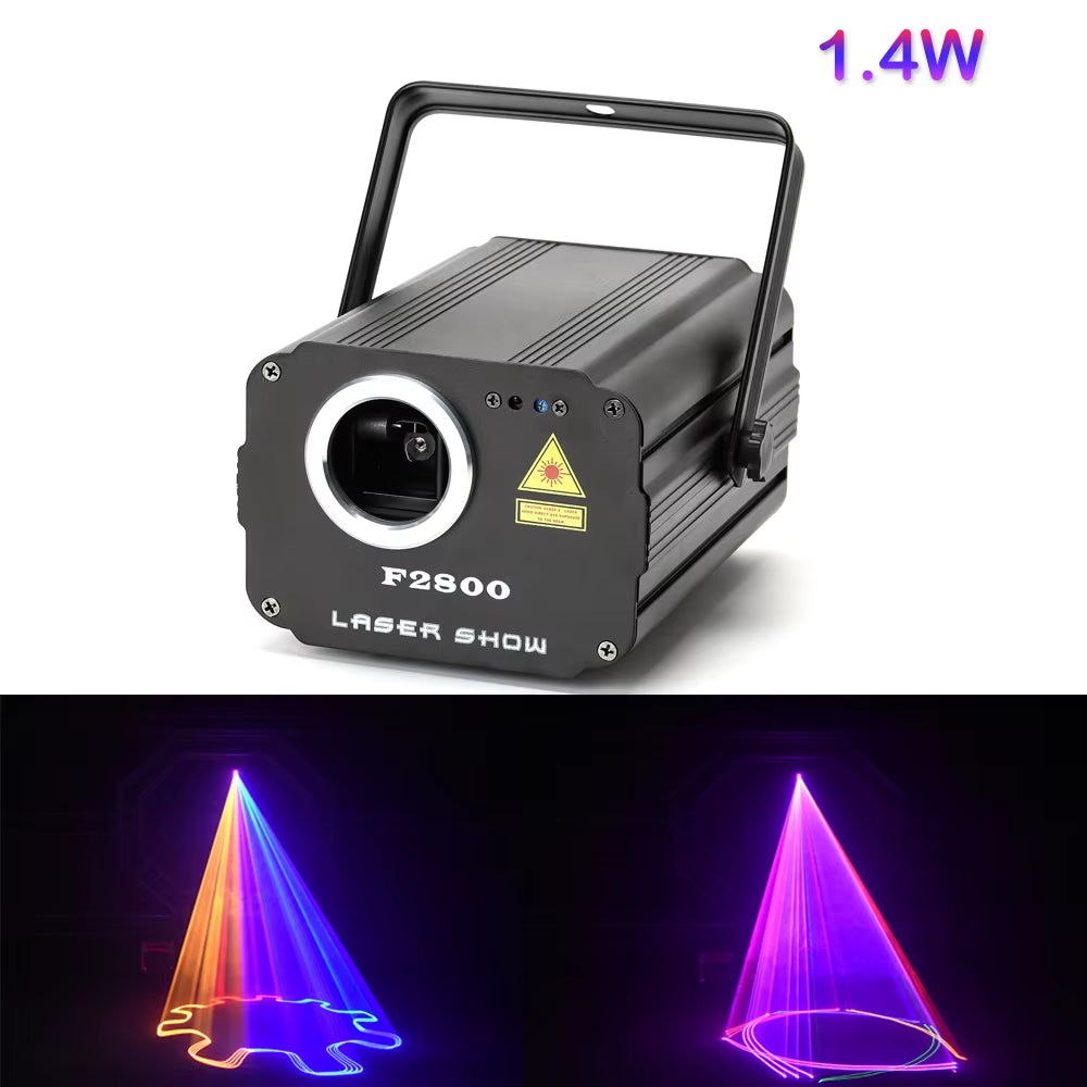 1400Mw DMX 512 Scanner Laser Light RGB Colorful Party Xmas DJ Disco Laser Lights