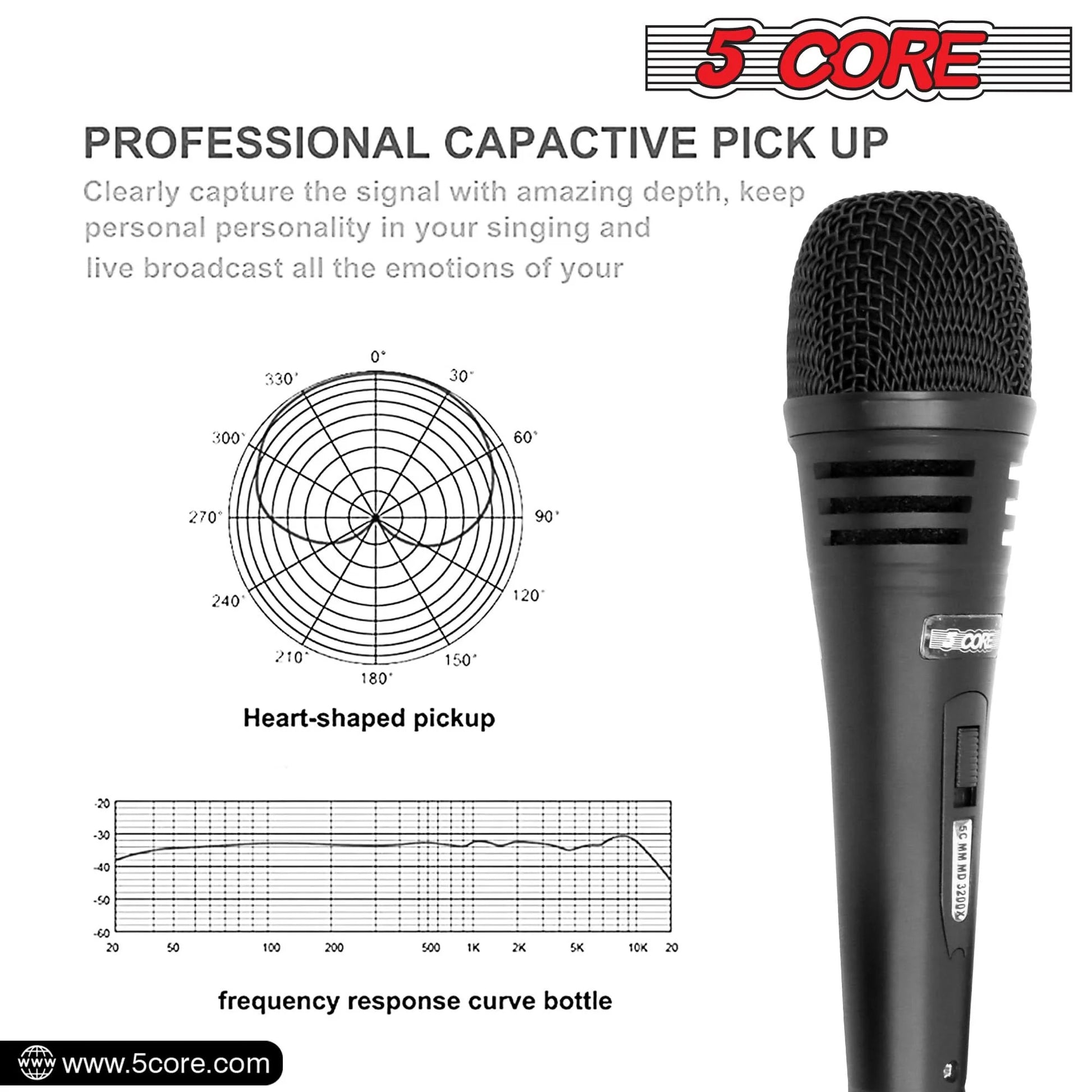 5Core XLR Microphone Dynamic Mic Karaoke Singing Studio Microfono Handheld Mics