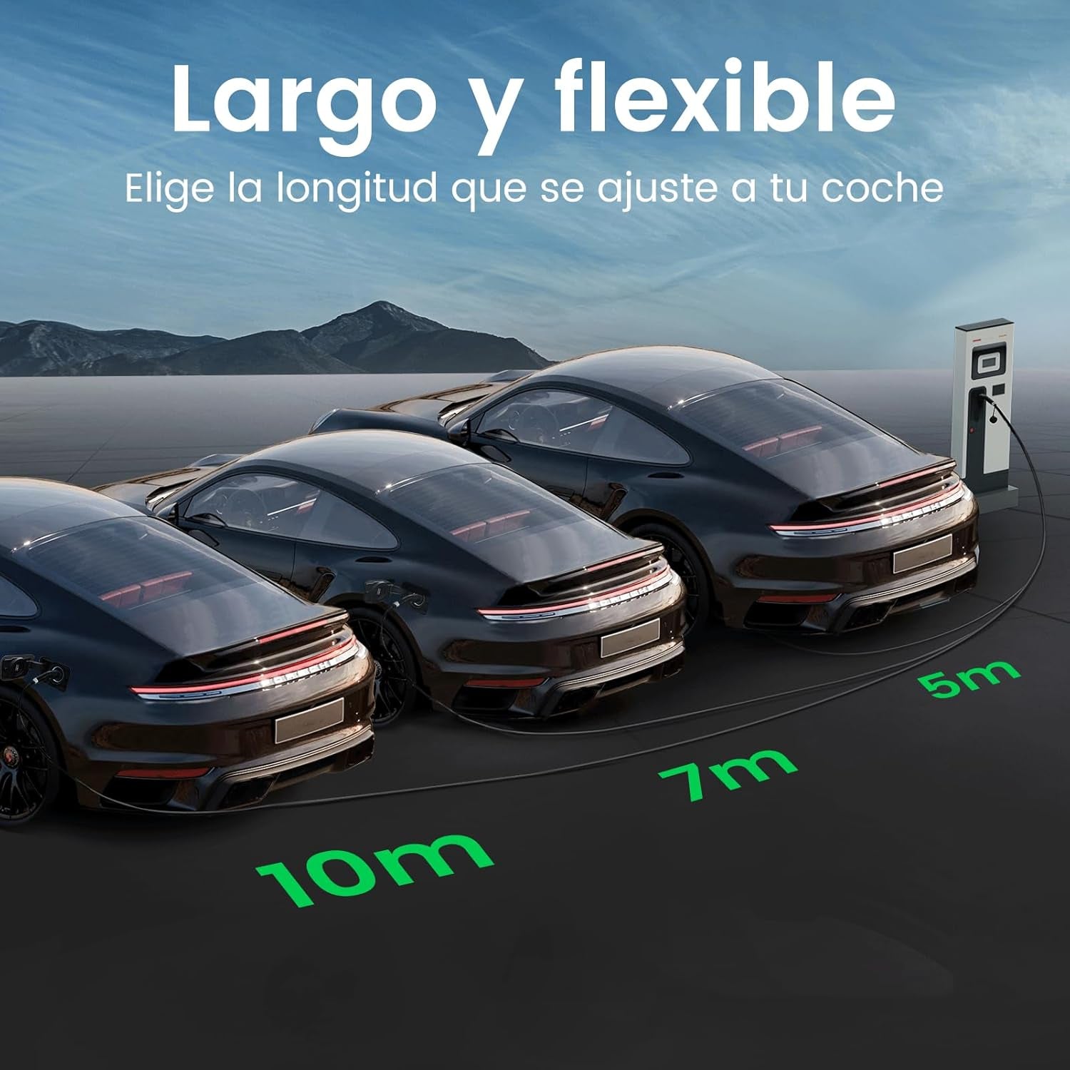 GONEO Cable De Carga Tipo 2 22Kw 5M 32A Mode 3 Cable De Carga Para Coche Eléctrico Tipo 2 Y 3 Fases Para E Auto EV/PHEV Tipo 2 a Tipo 2 Cable Carga Coche Electrico Con Bolsa De Transporte