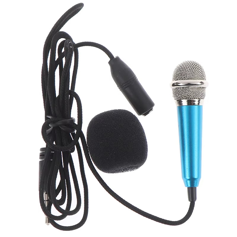 Portable 3.5Mm Stereo Studio Mic KTV Karaoke Mini Microphone for Cell Phone PC Mic Size: App.5.5Cm*1.8Cm