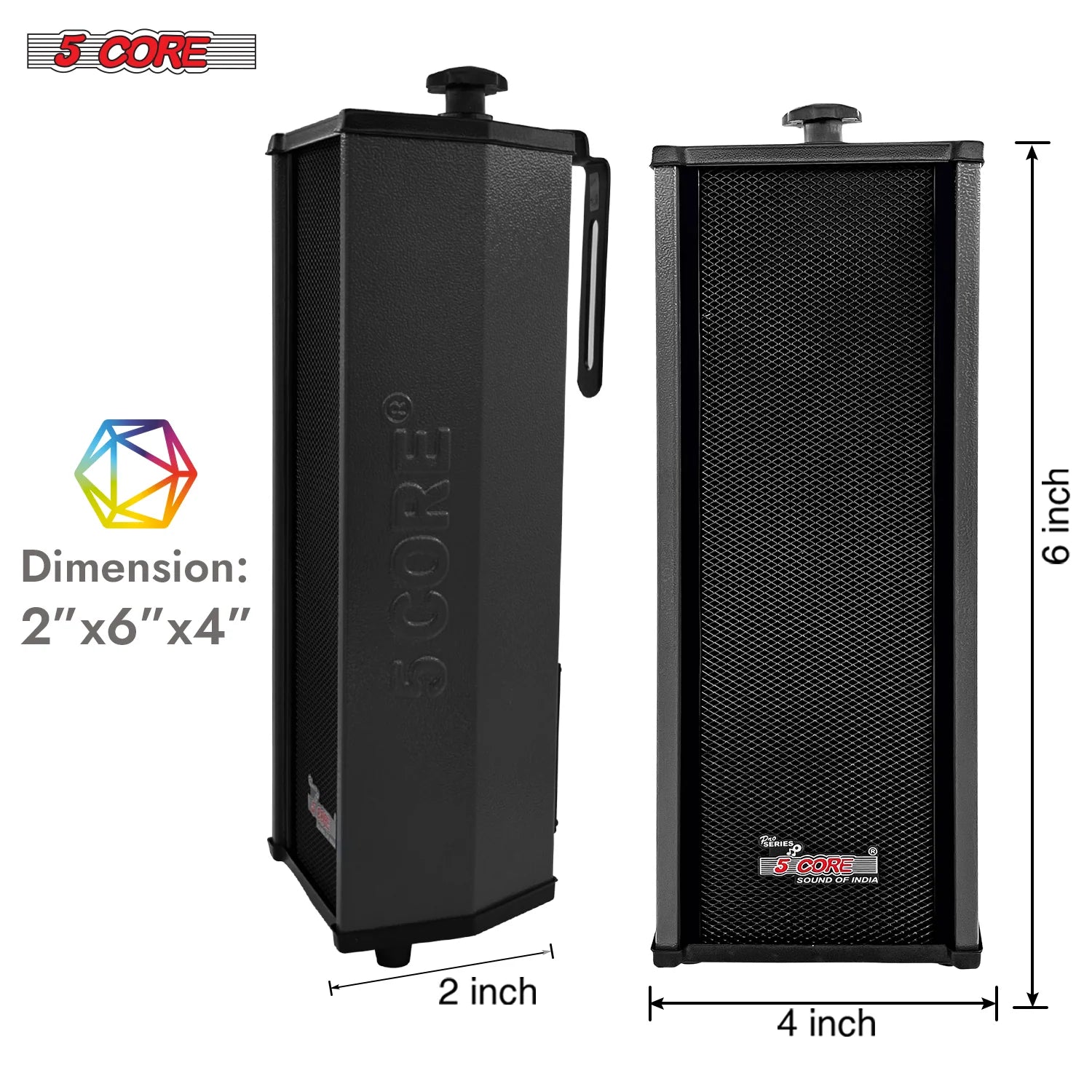 5Core Outdoor Speakers Stereo in Wall 100W Peak Passive Home Audio System