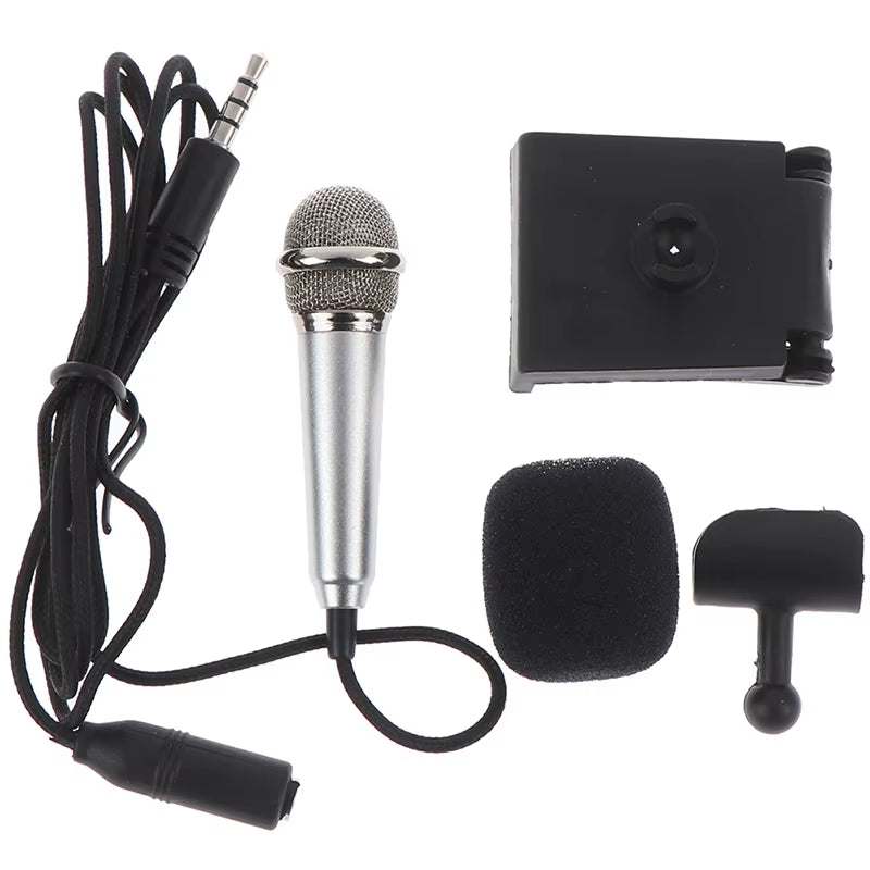 Portable 3.5Mm Stereo Studio Mic KTV Karaoke Mini Microphone for Cell Phone PC Mic Size: App.5.5Cm*1.8Cm